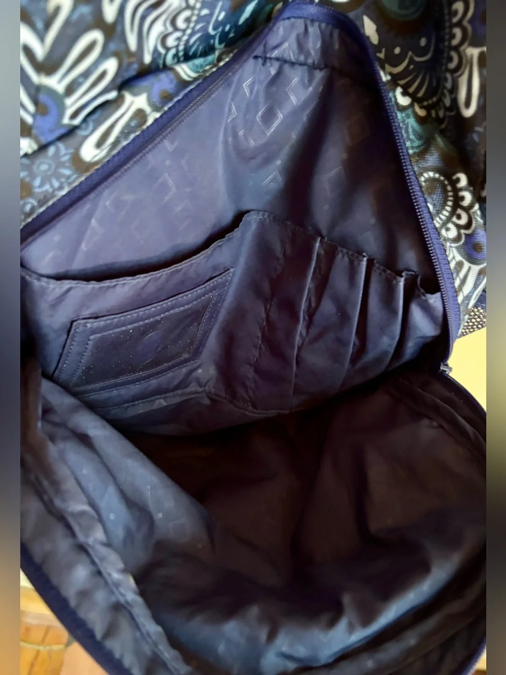 Vera Bradley Campus Lighten Up Padded Backpack in Blue Tapestry (RETIRED 2008)